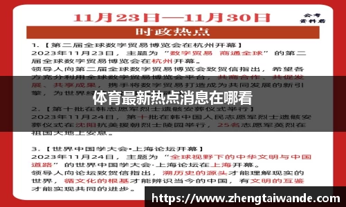 体育最新热点消息在哪看
